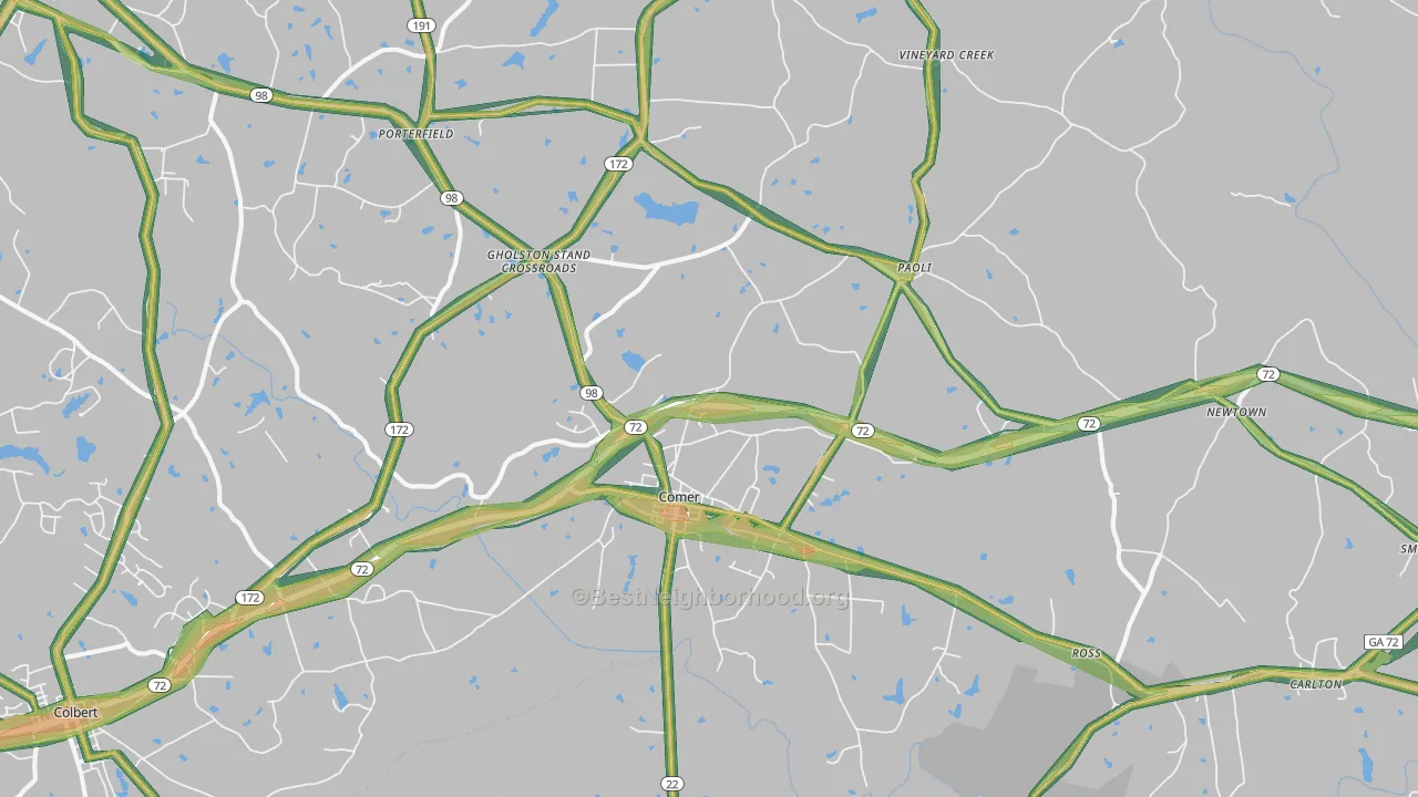 30629, GA Map of Noise Levels in 30629