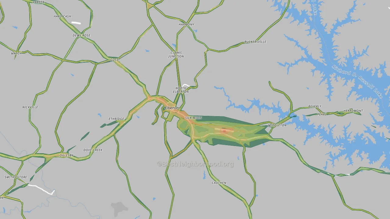 30635, GA Map of Noise Levels in 30635