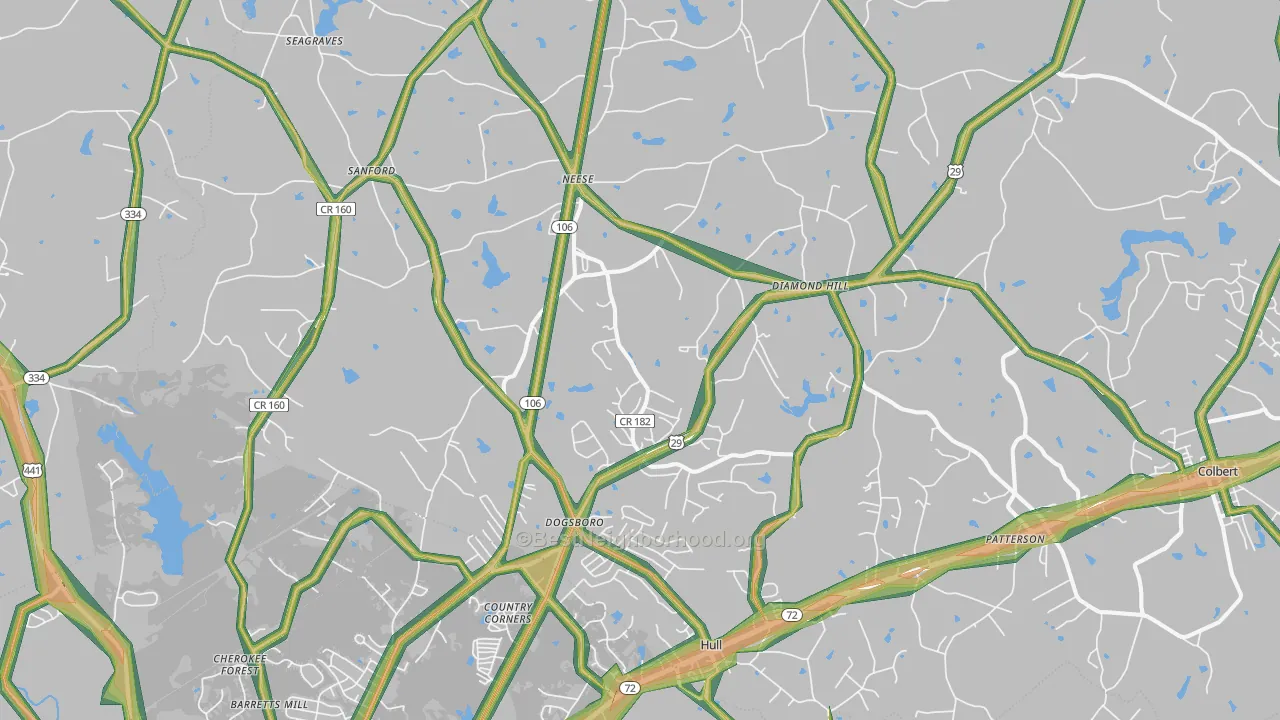 30646, GA Map of Noise Levels in 30646