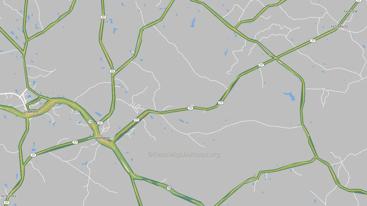 30648, GA Map of Noise Levels in 30648