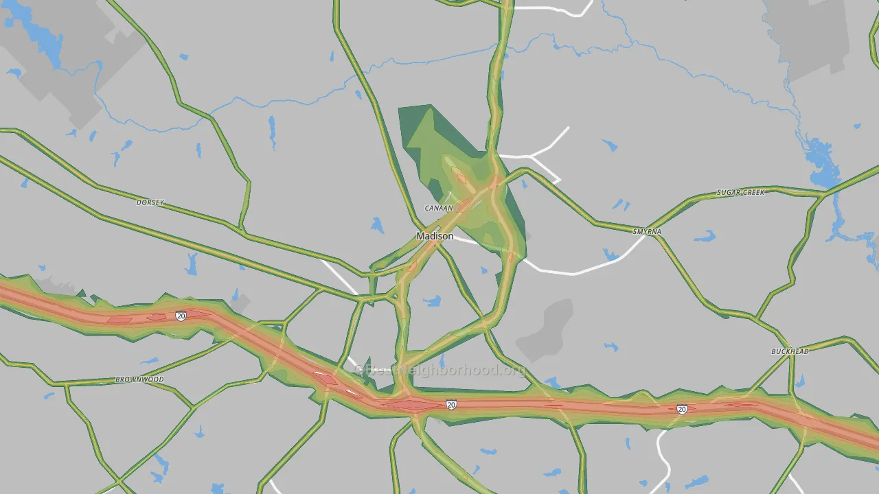 30650, GA Map of Noise Levels in 30650