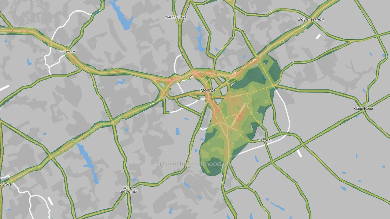30655, GA Map of Noise Levels in 30655