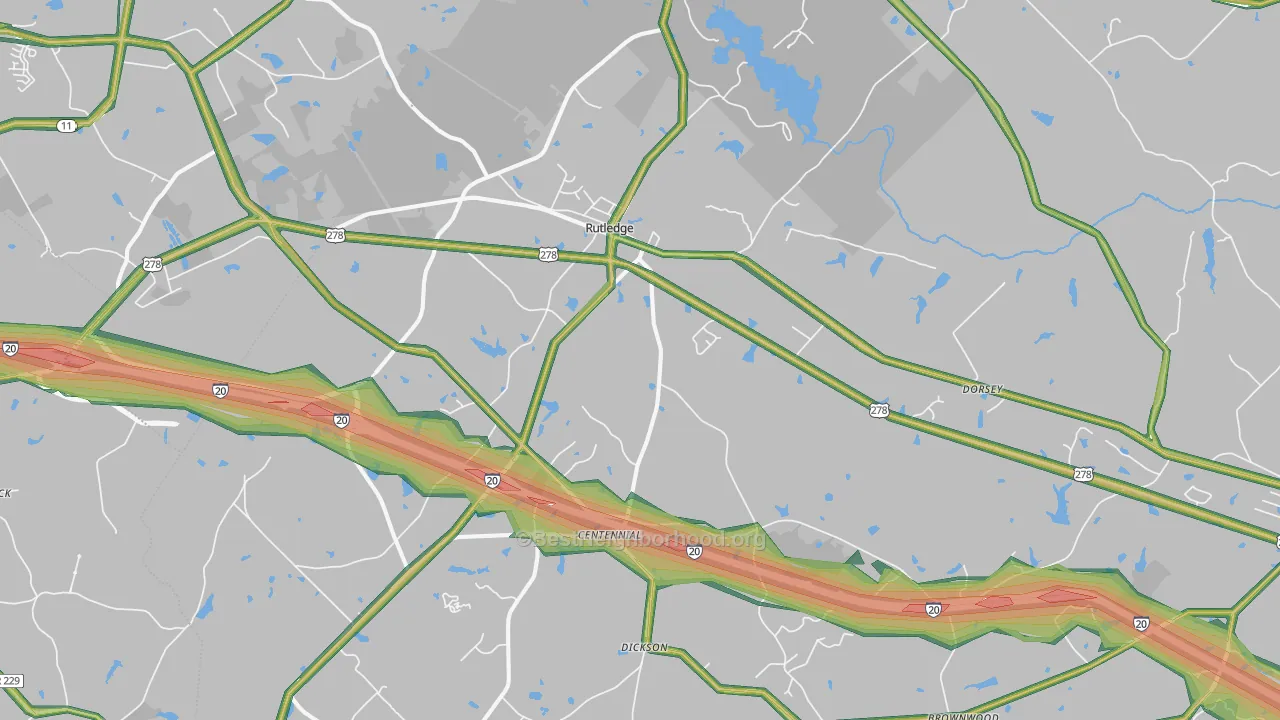 30663, GA Map of Noise Levels in 30663