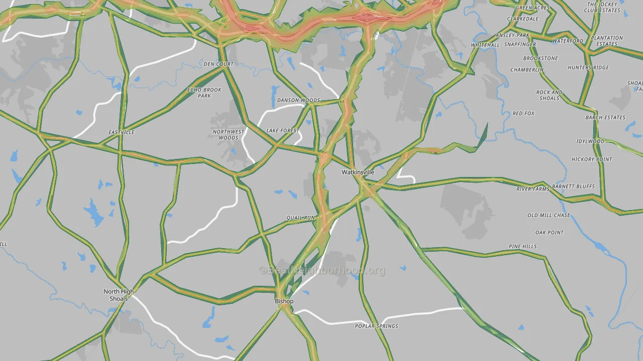 30677, GA Map of Noise Levels in 30677
