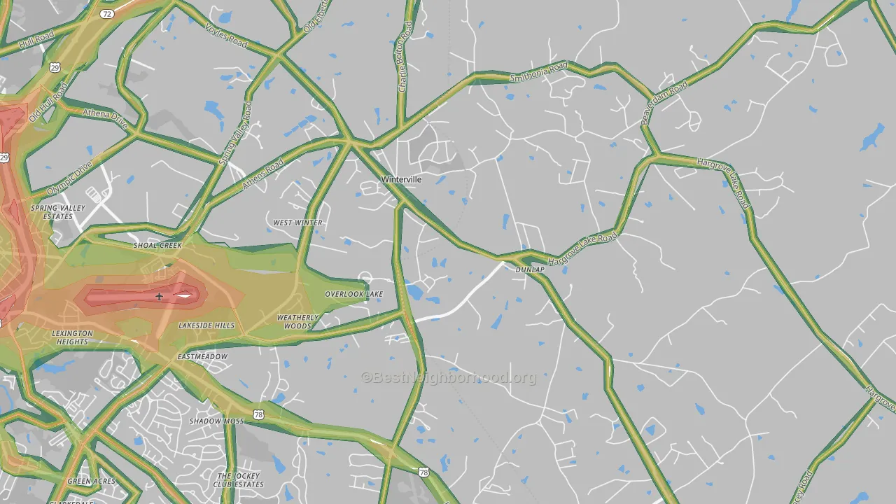 30683, GA Map of Noise Levels in 30683