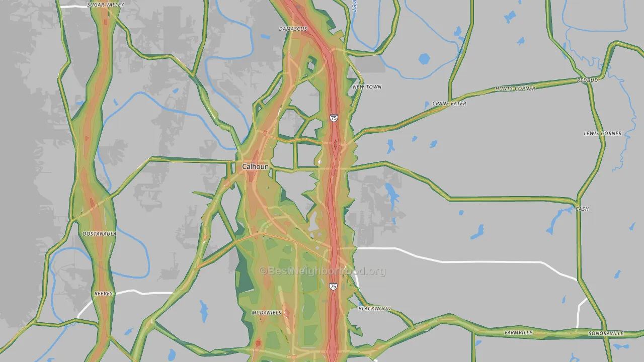30701, GA Map of Noise Levels in 30701
