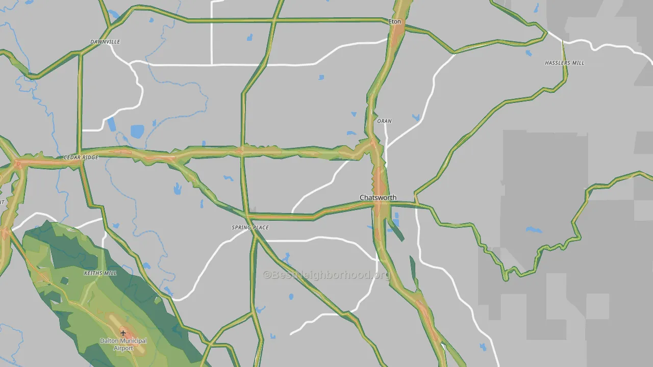 30705, GA Map of Noise Levels in 30705