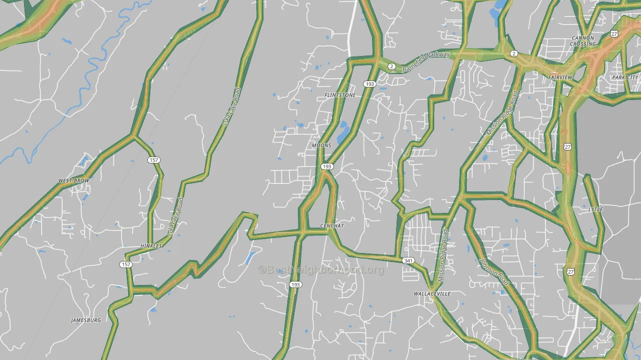 30725, GA Map of Noise Levels in 30725