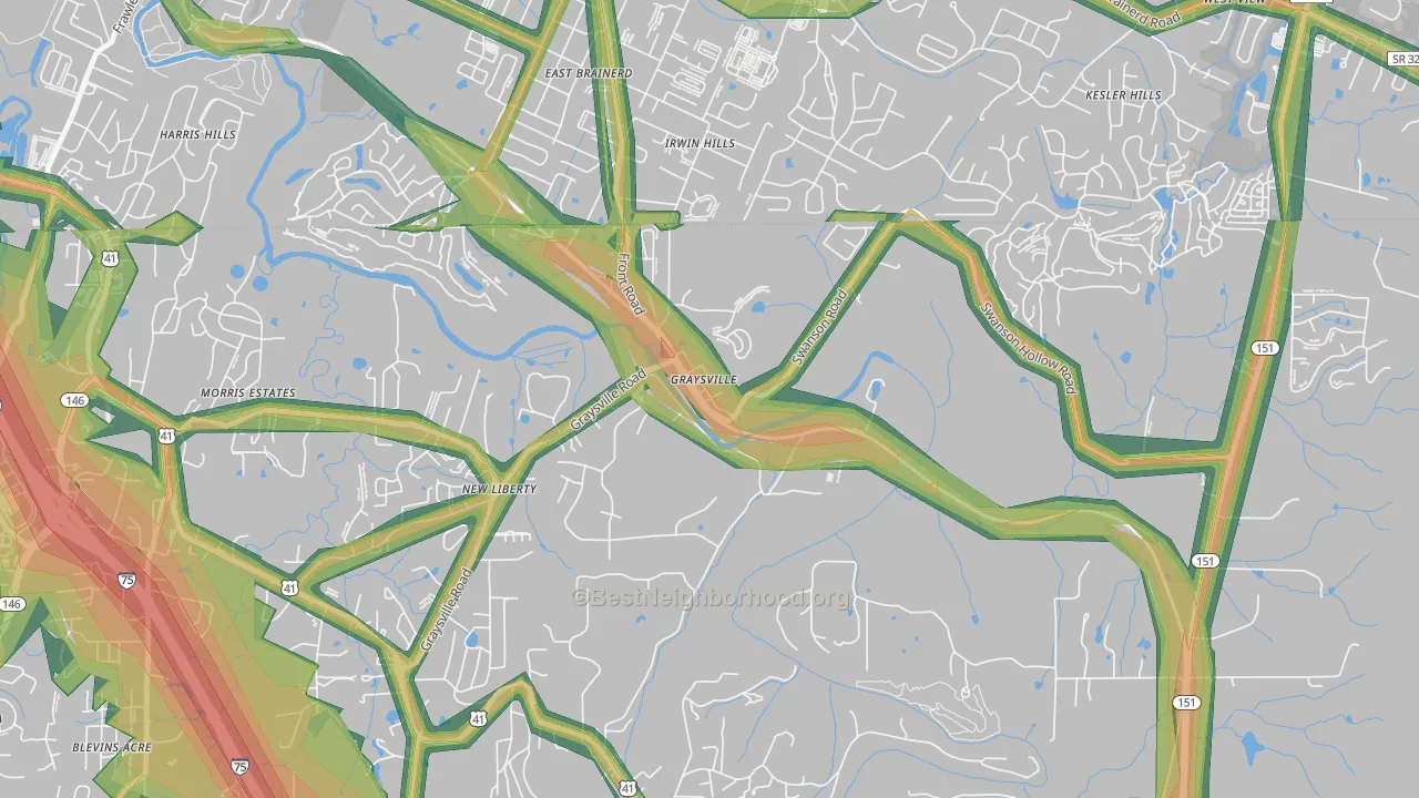 30726, GA Map of Noise Levels in 30726