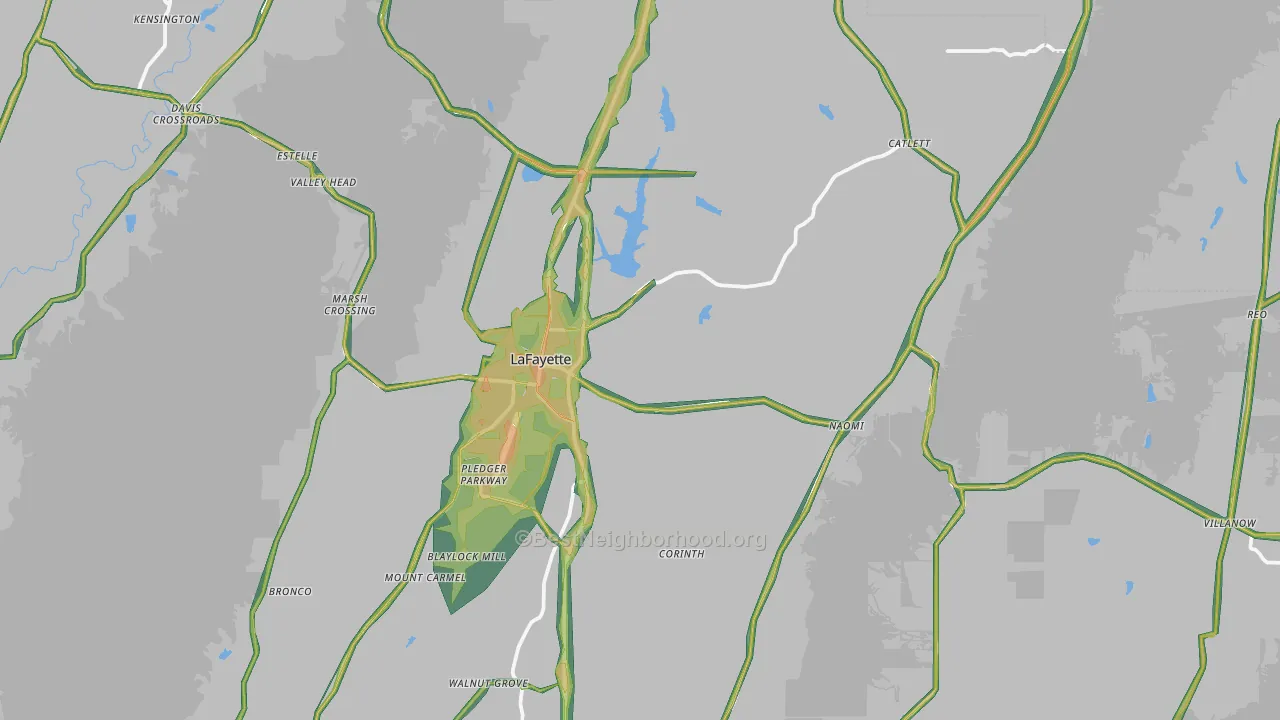 30728, GA Map of Noise Levels in 30728
