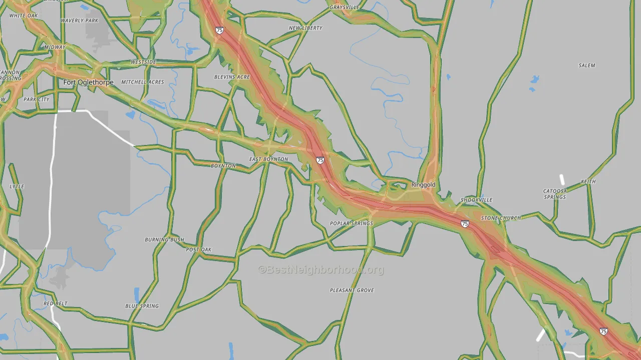 30736, GA Map of Noise Levels in 30736