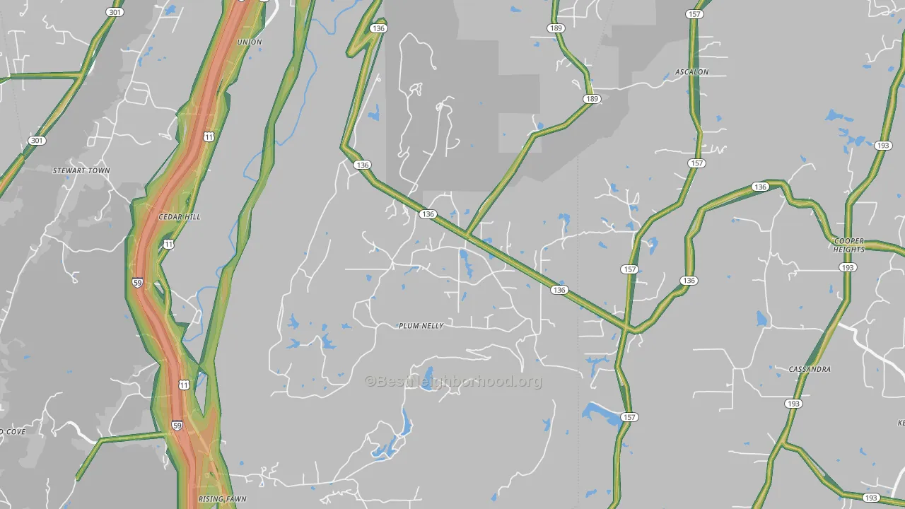 30738, GA Map of Noise Levels in 30738