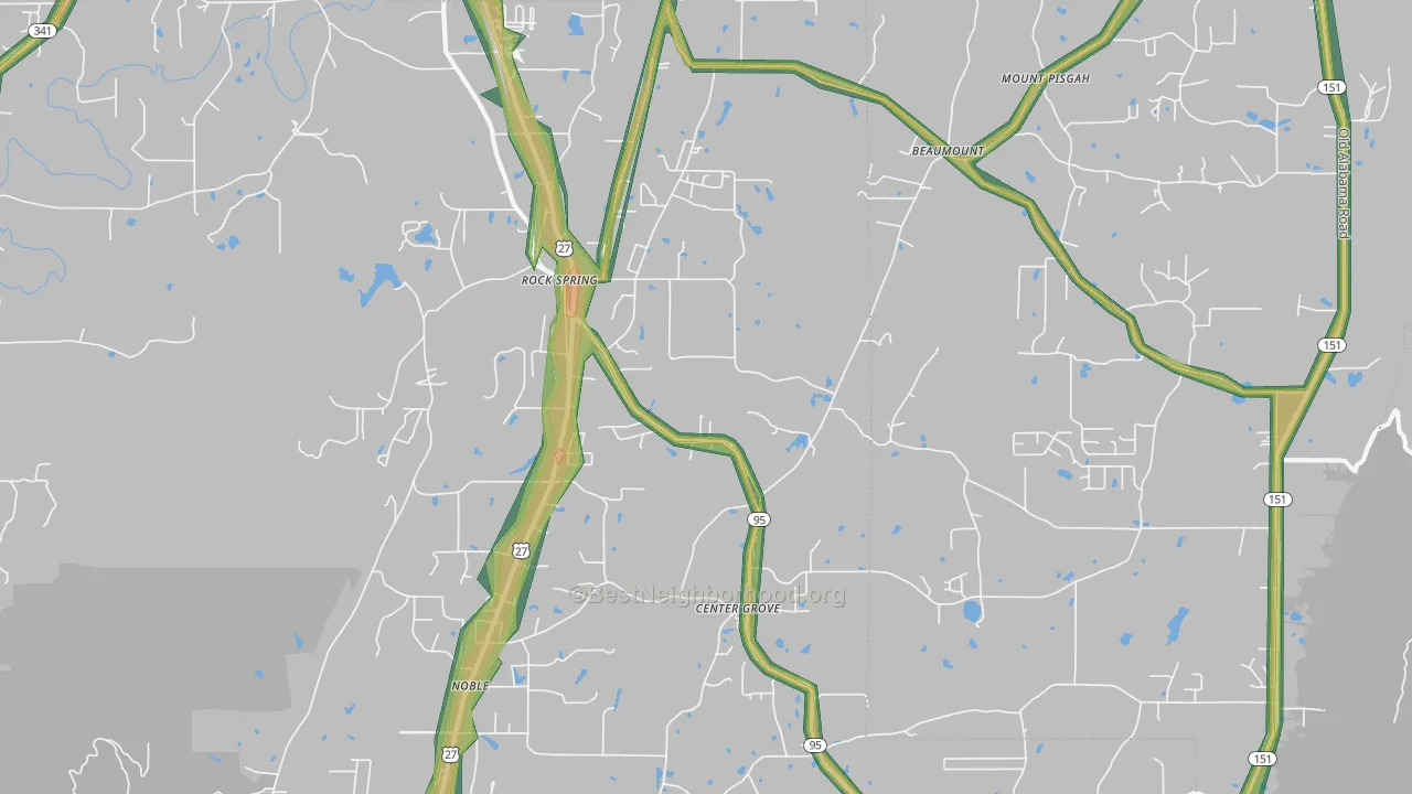30739, GA Map of Noise Levels in 30739