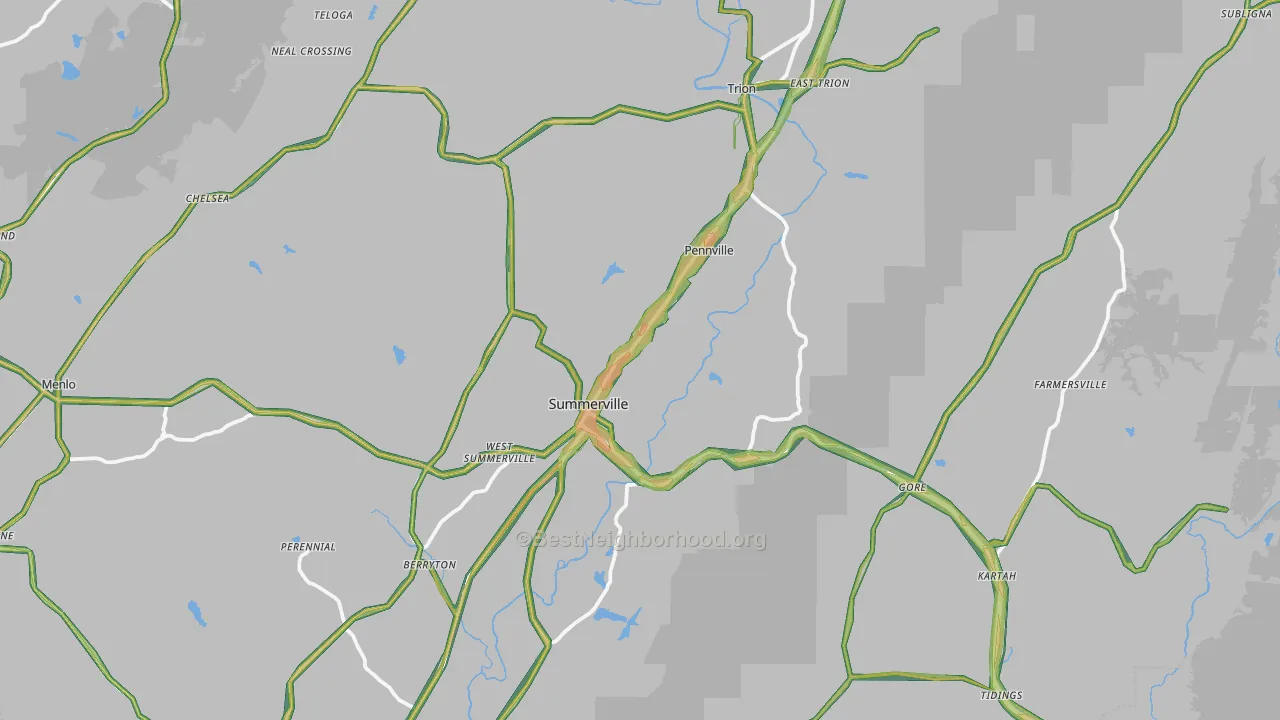 30747, GA Map of Noise Levels in 30747