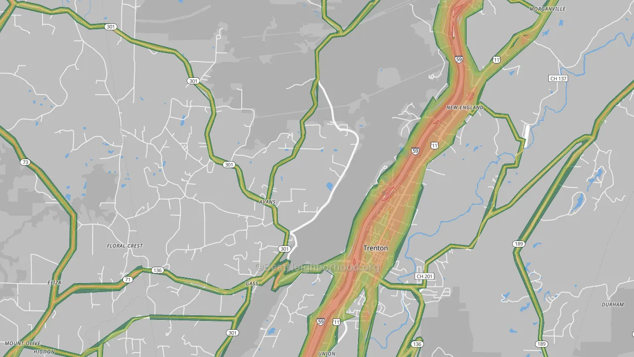 30752, GA Map of Noise Levels in 30752