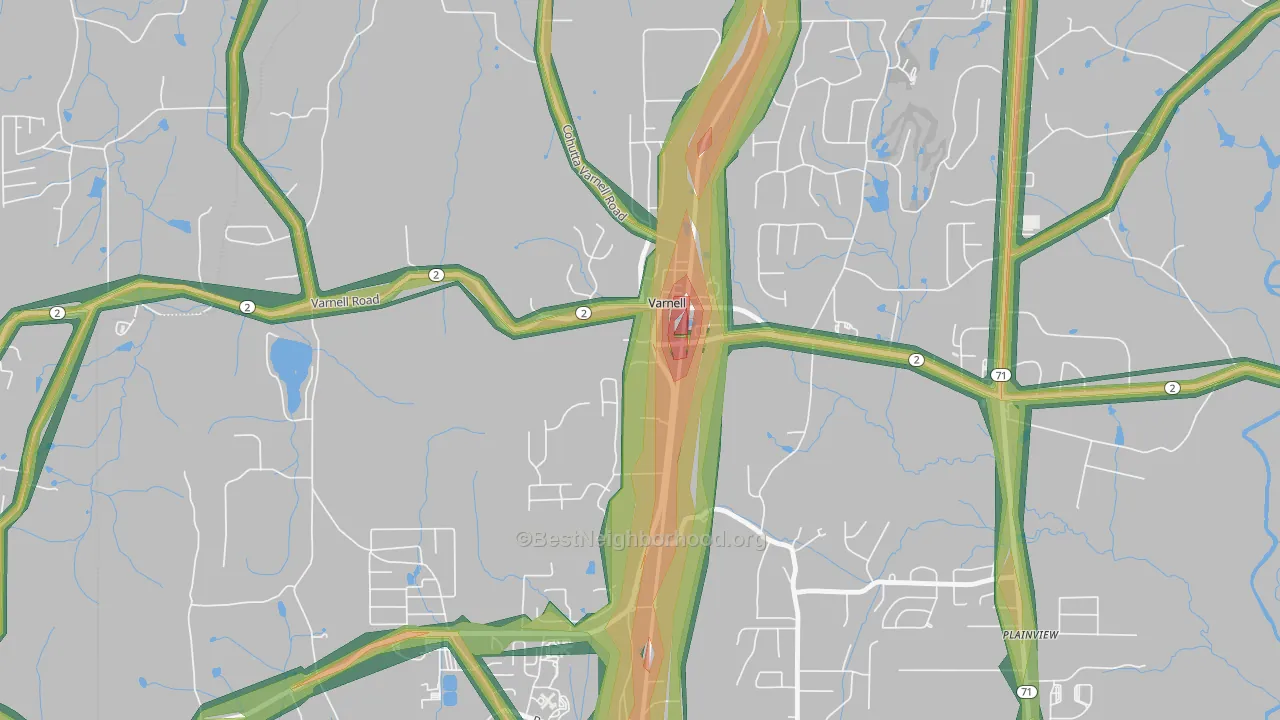 30756, GA Map of Noise Levels in 30756