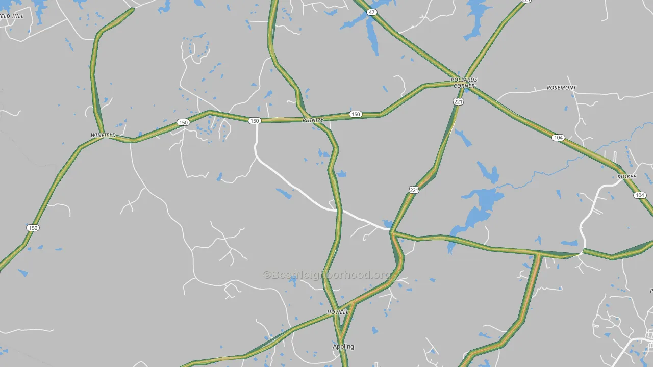 30802, GA Map of Noise Levels in 30802