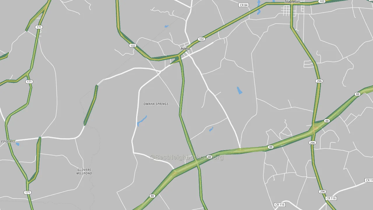 30803, GA Map of Noise Levels in 30803
