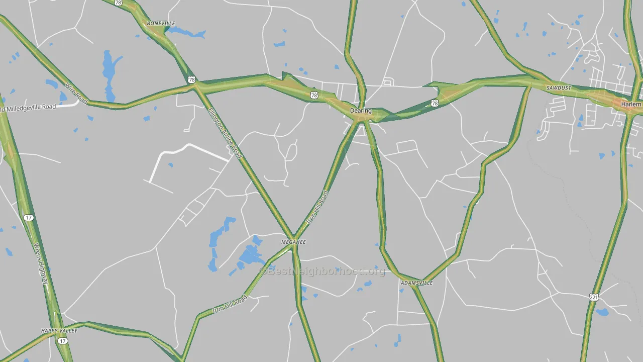 30808, GA Map of Noise Levels in 30808