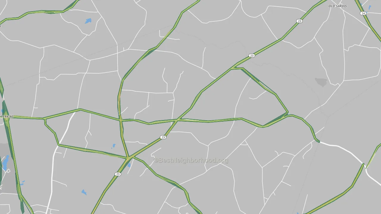 30822, GA Map of Noise Levels in 30822