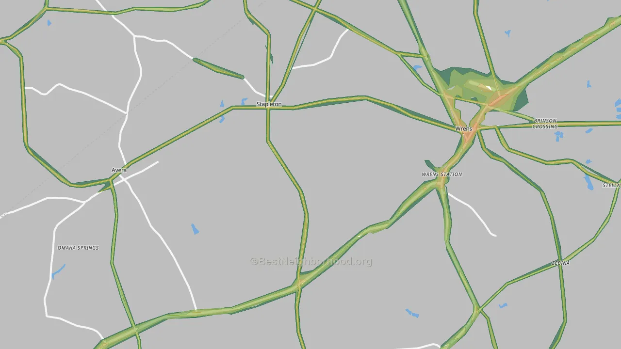 30823, GA Map of Noise Levels in 30823