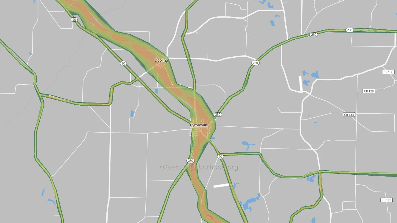 31007, GA Map of Noise Levels in 31007