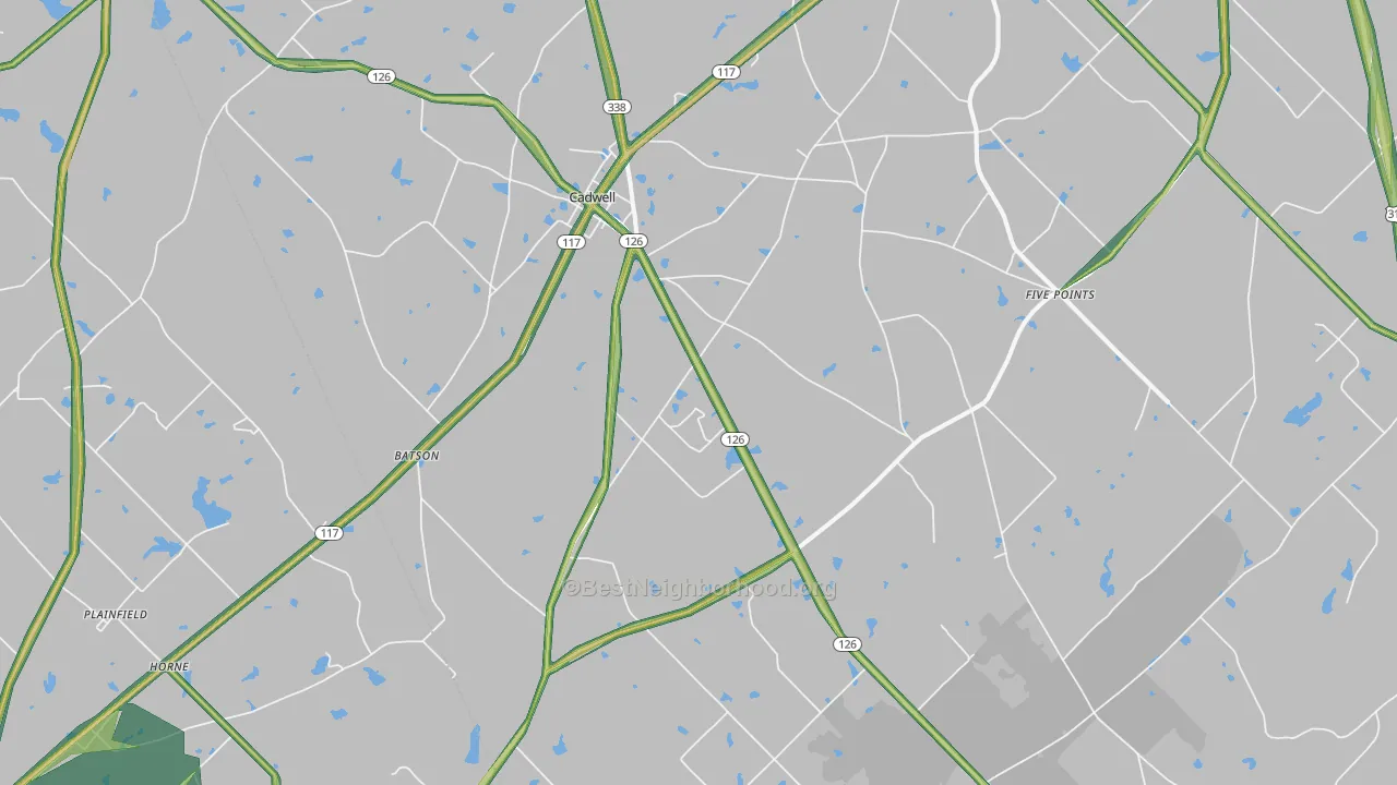 31009, GA Map of Noise Levels in 31009