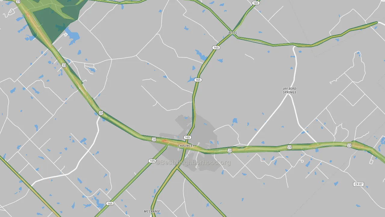 31011, GA Map of Noise Levels in 31011
