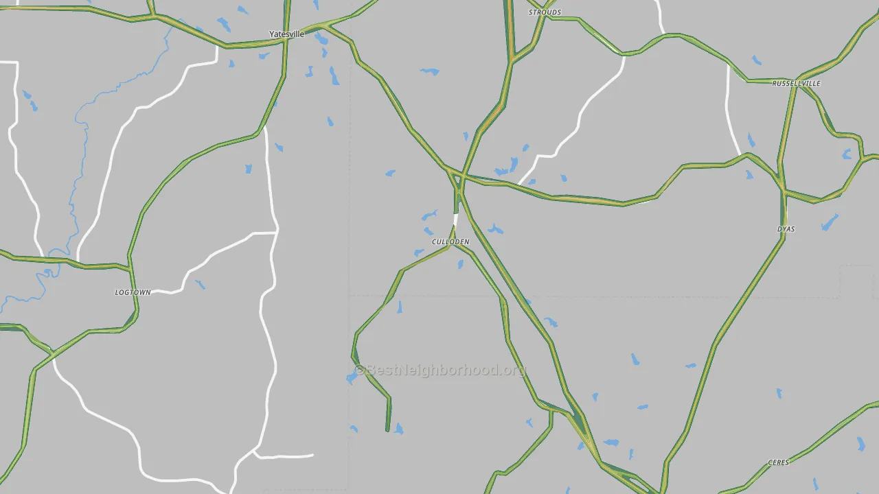 31016, GA Map of Noise Levels in 31016