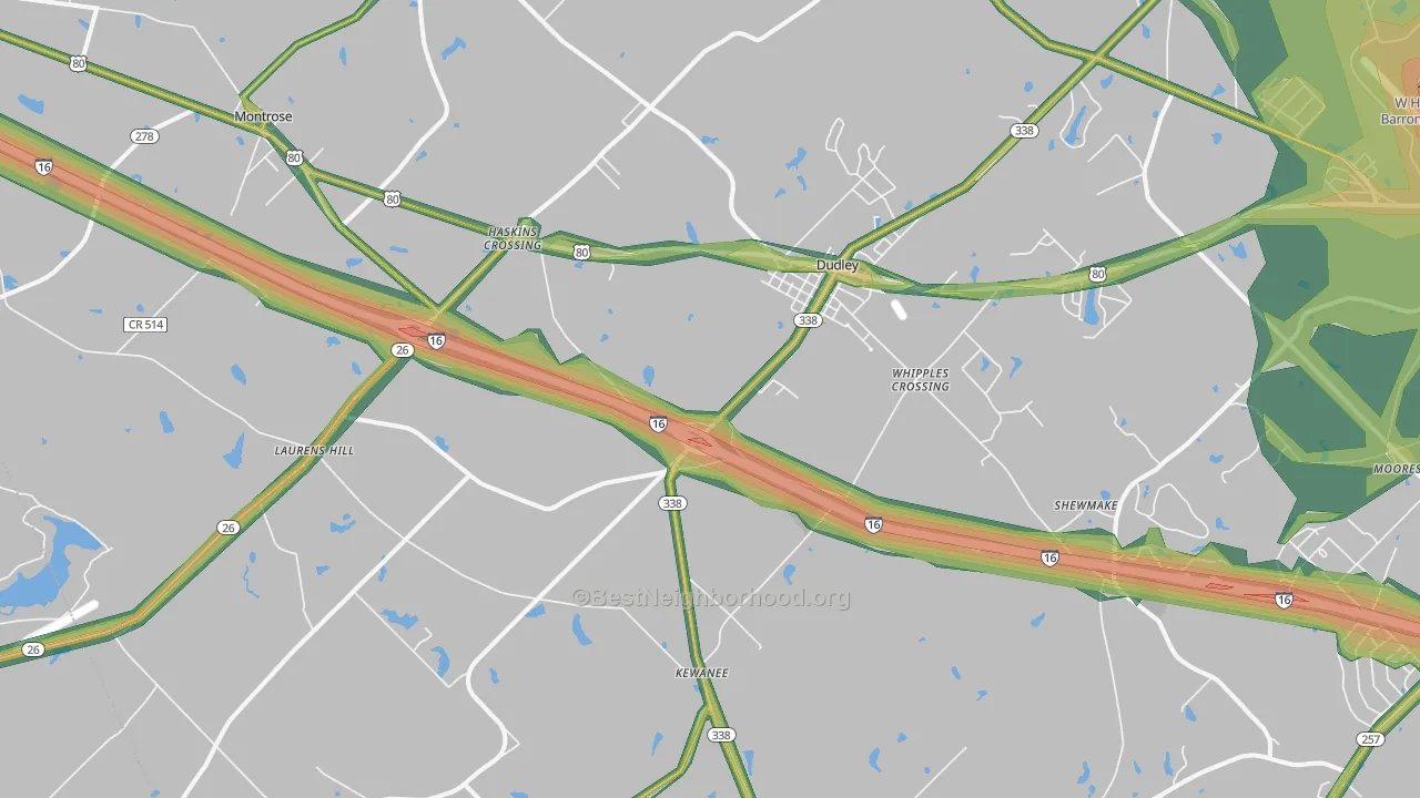 31022, GA Map of Noise Levels in 31022