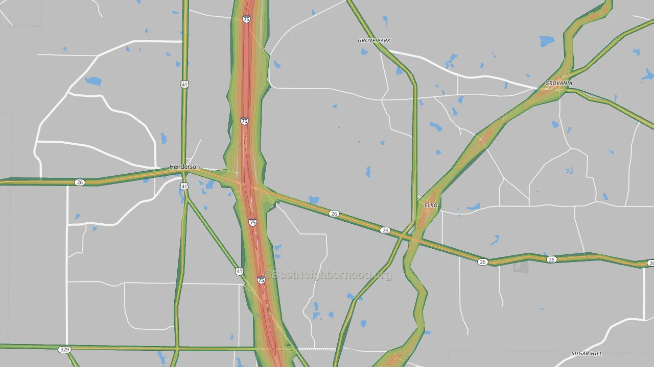 31025, GA Map of Noise Levels in 31025