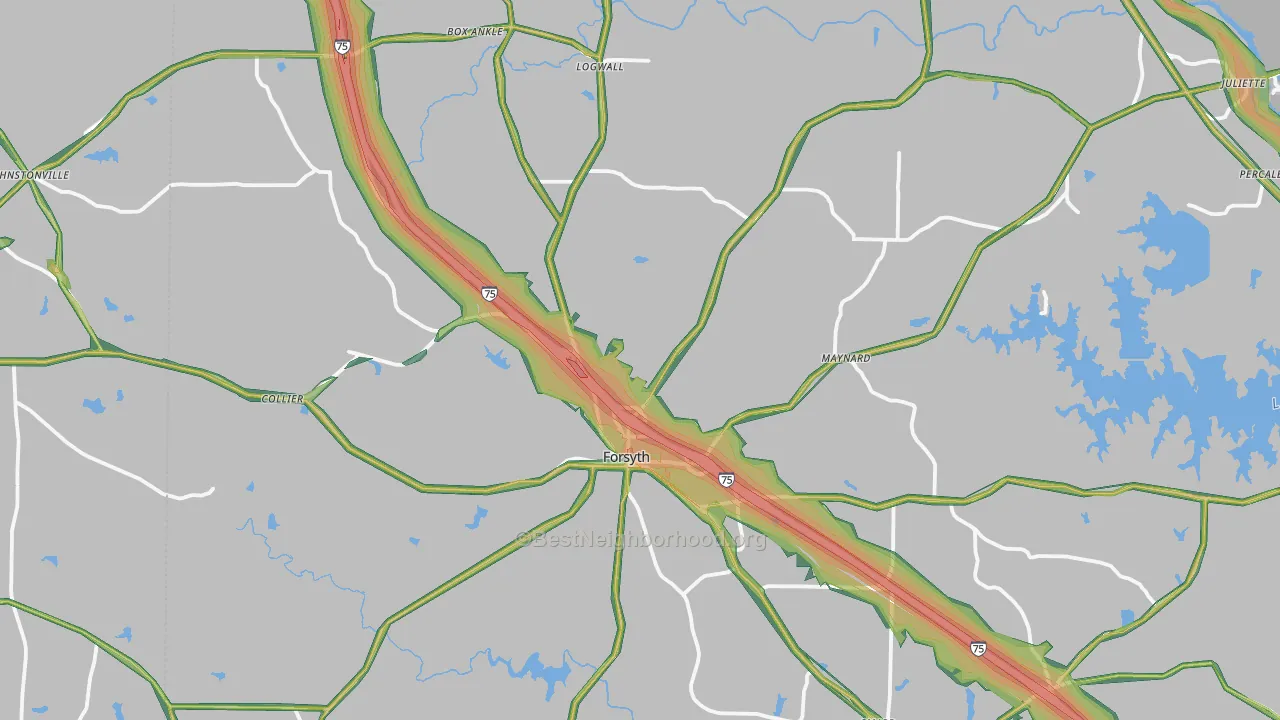 31029, GA Map of Noise Levels in 31029