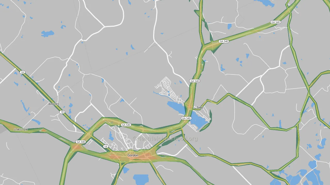31031, GA Map of Noise Levels in 31031