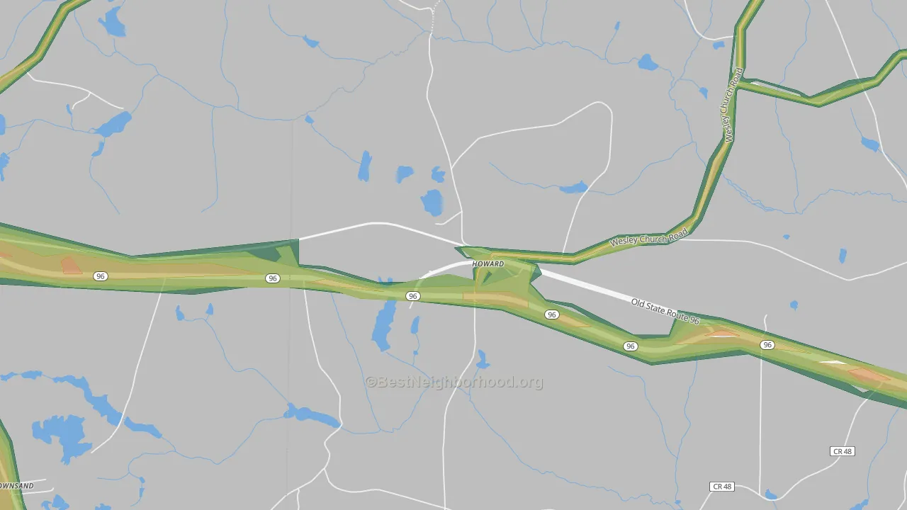 31039, GA Map of Noise Levels in 31039