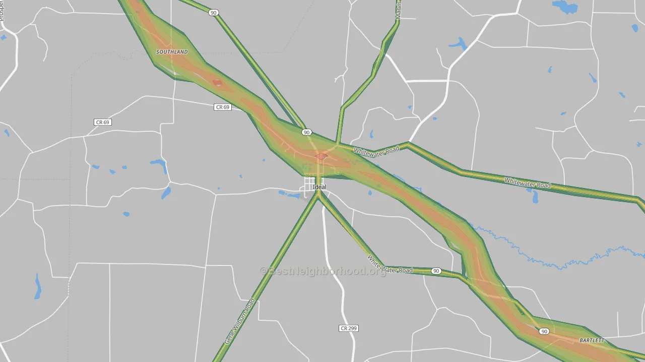 31041, GA Map of Noise Levels in 31041