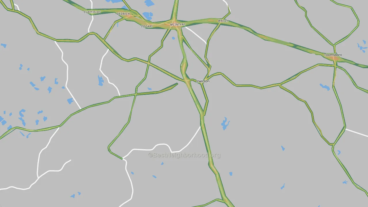 31042, GA Map of Noise Levels in 31042