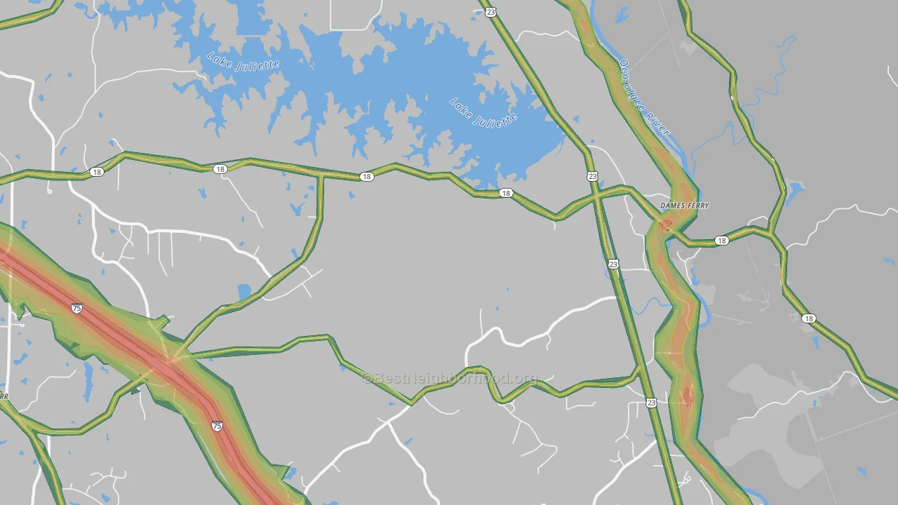 31046, GA Map of Noise Levels in 31046