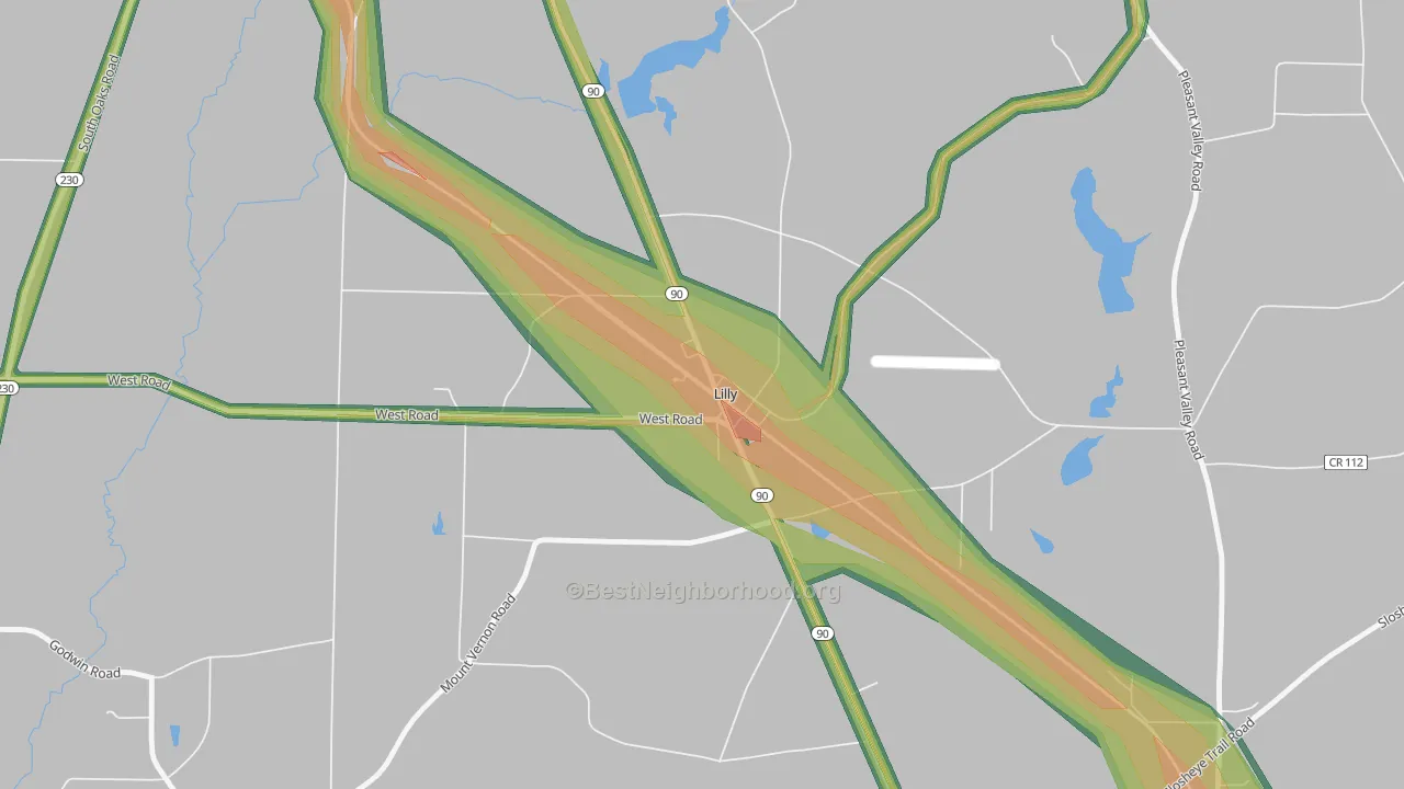 31051, GA Map of Noise Levels in 31051
