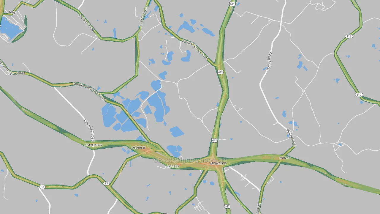 31054, GA Map of Noise Levels in 31054