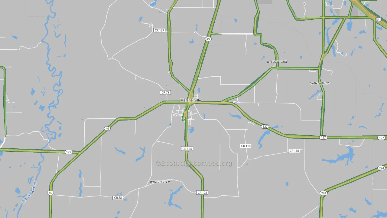 31057, GA Map of Noise Levels in 31057