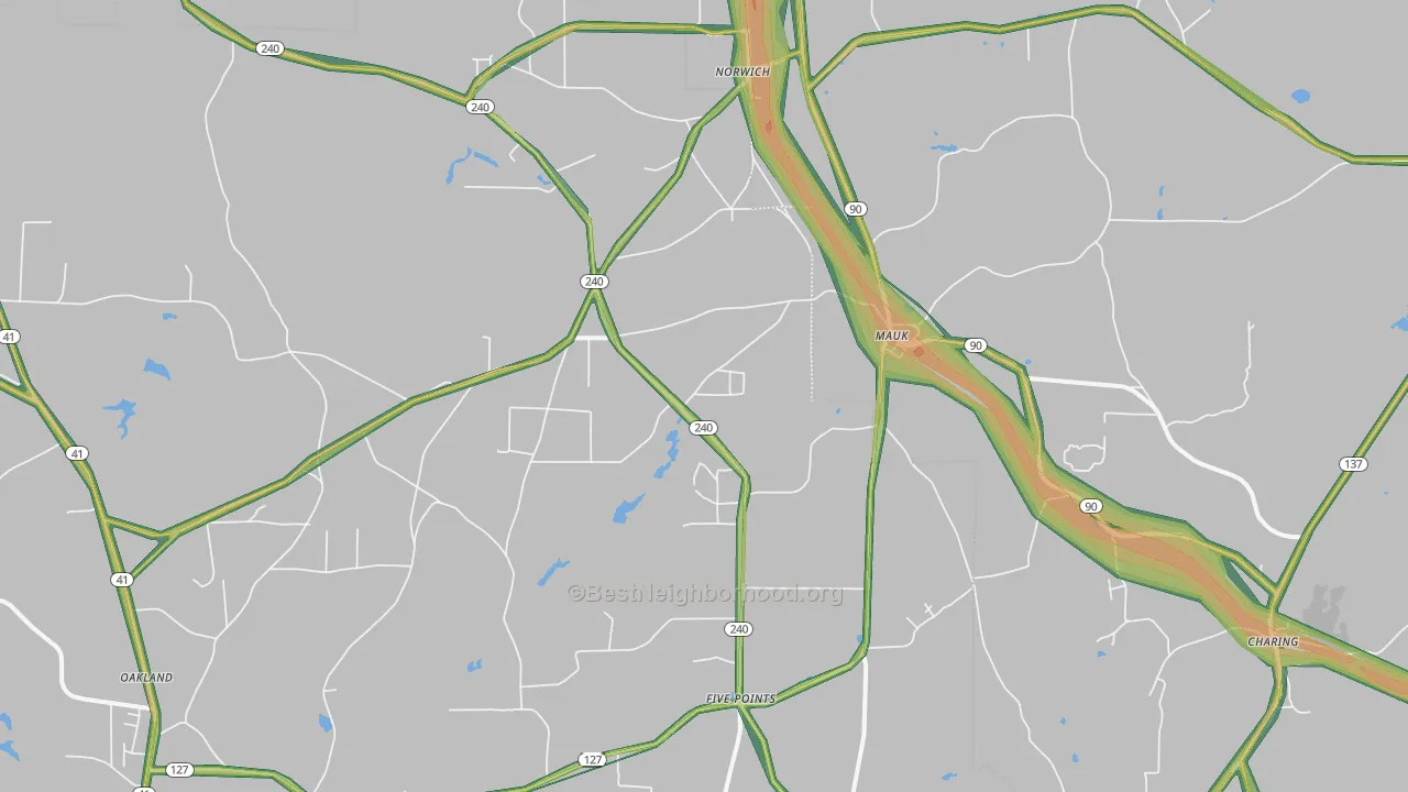 31058, GA Map of Noise Levels in 31058