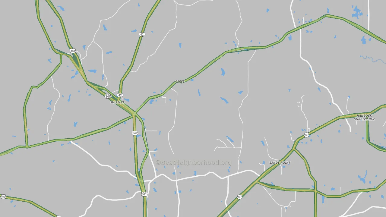 31066, GA Map of Noise Levels in 31066