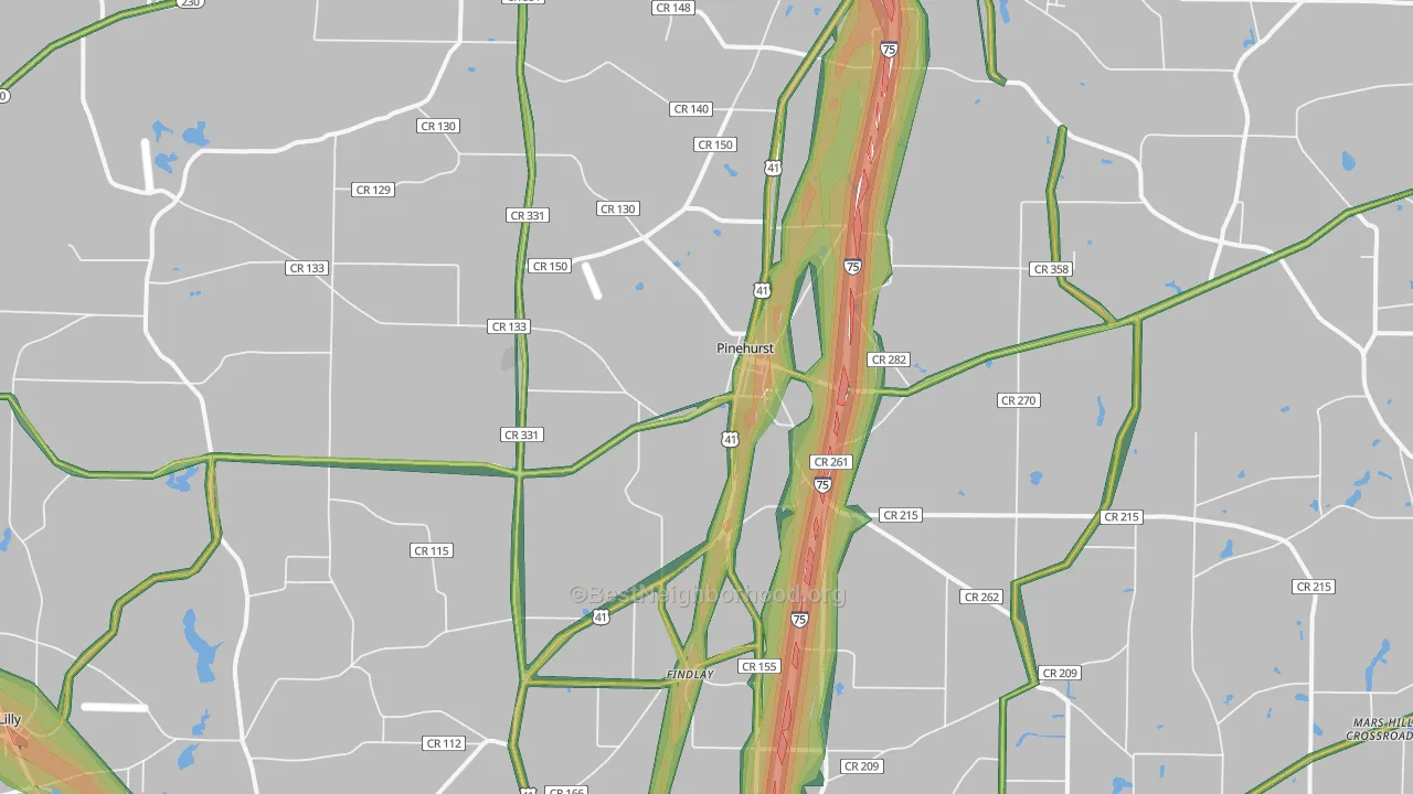 31070, GA Map of Noise Levels in 31070