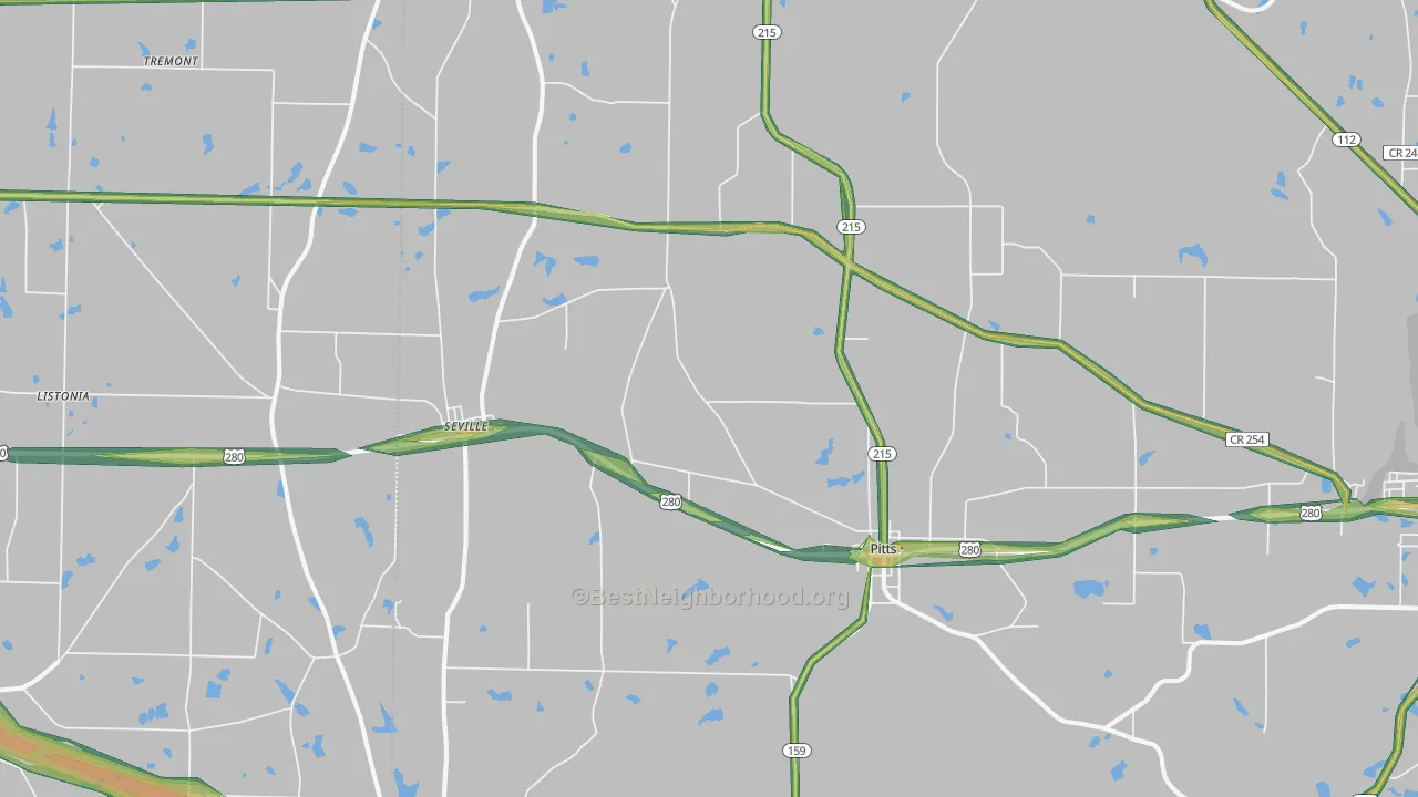 31072, GA Map of Noise Levels in 31072
