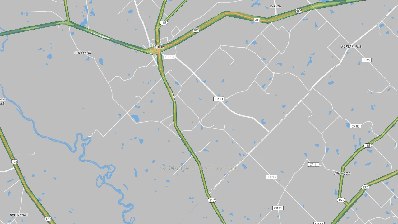 31077, GA Map of Noise Levels in 31077