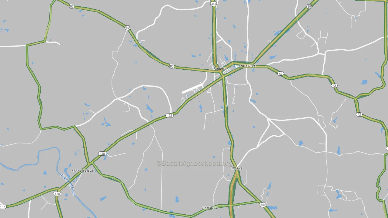 31078, GA Map of Noise Levels in 31078