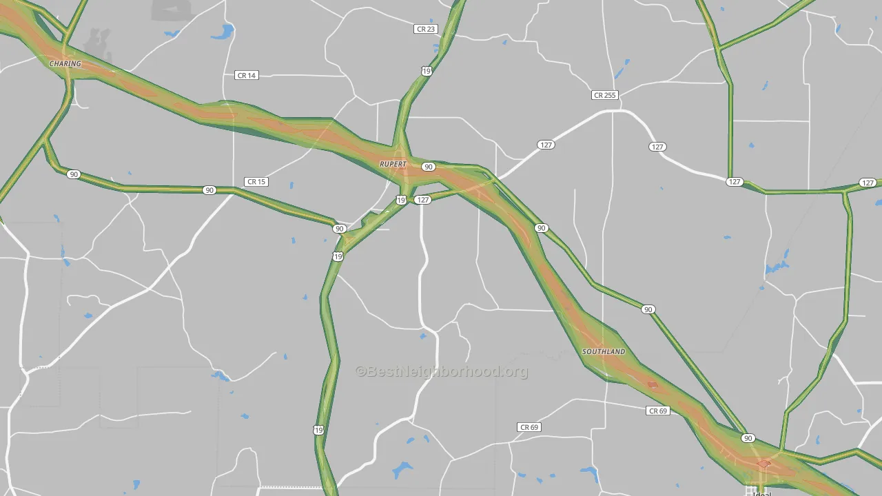 31081, GA Map of Noise Levels in 31081