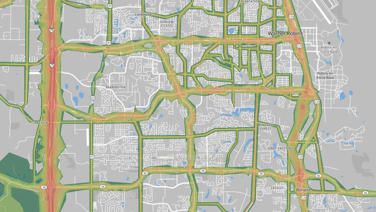31088, GA Map of Noise Levels in 31088