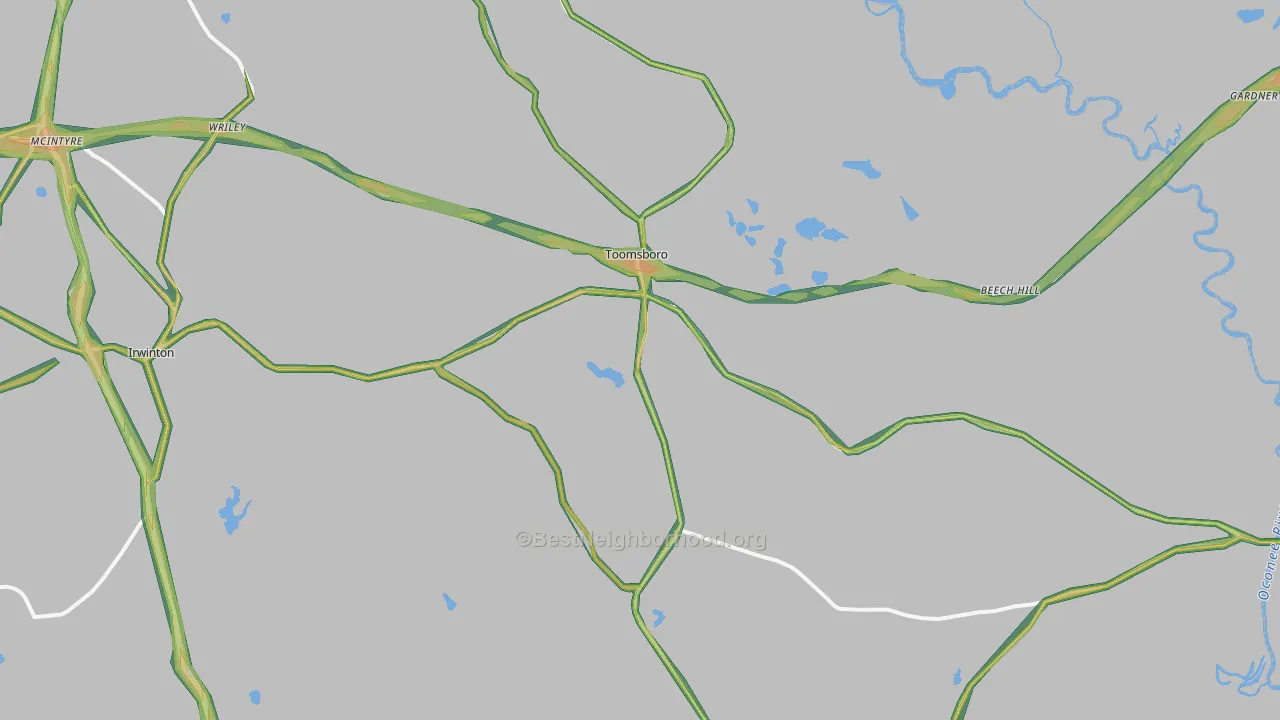31090, GA Map of Noise Levels in 31090