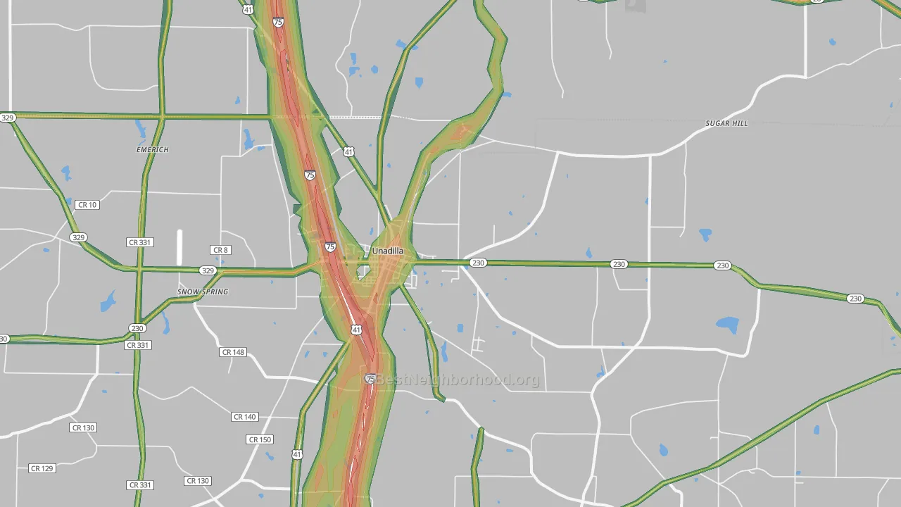 31091, GA Map of Noise Levels in 31091